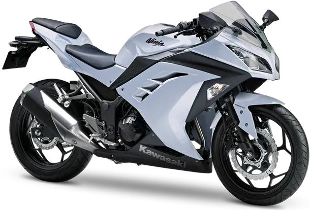 Moto deportiva plateada